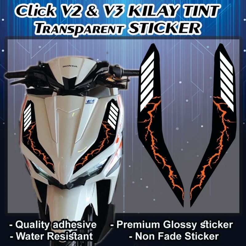 honda click V2/V3 lightning thunder/ transparent kilay tint | Shopee ...