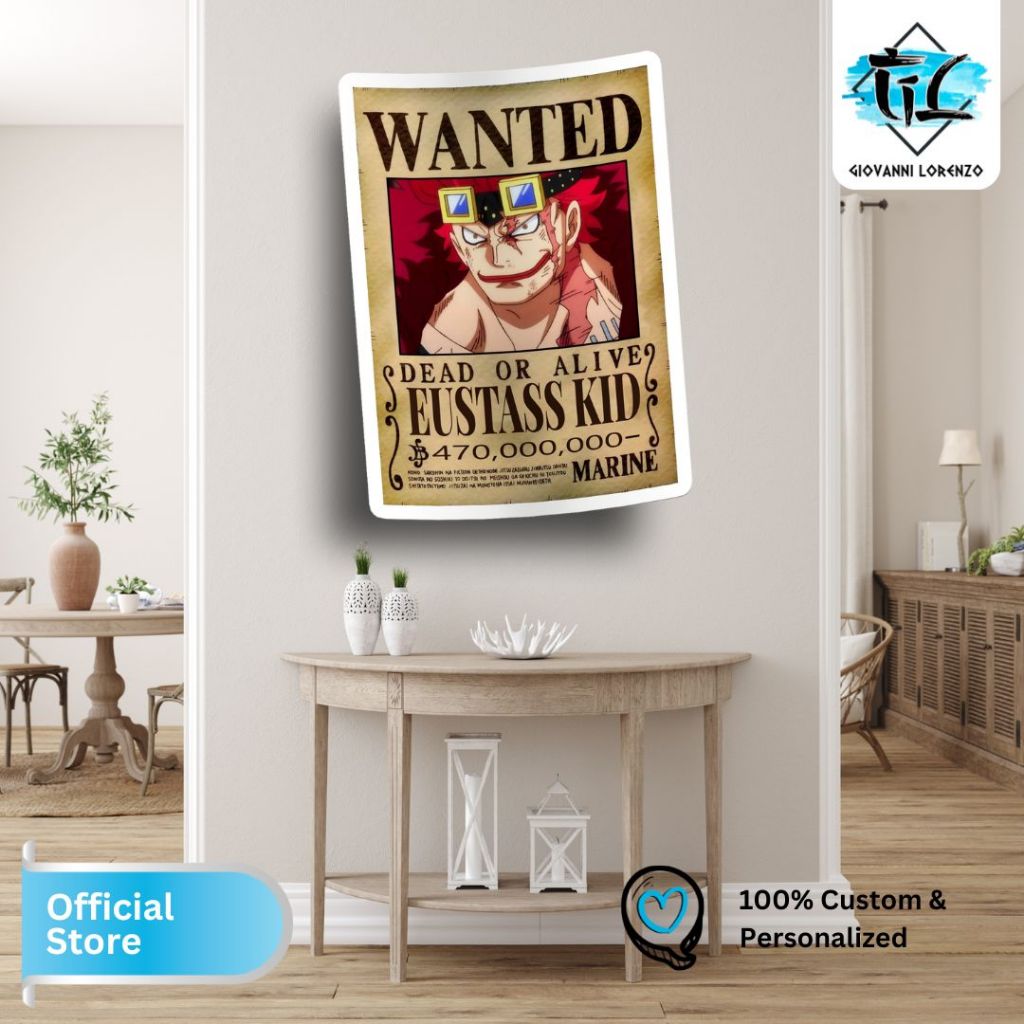 ONE PIECE WANTED POSTER - WALL STICKER - EUSTASS KID | Shopee Philippines