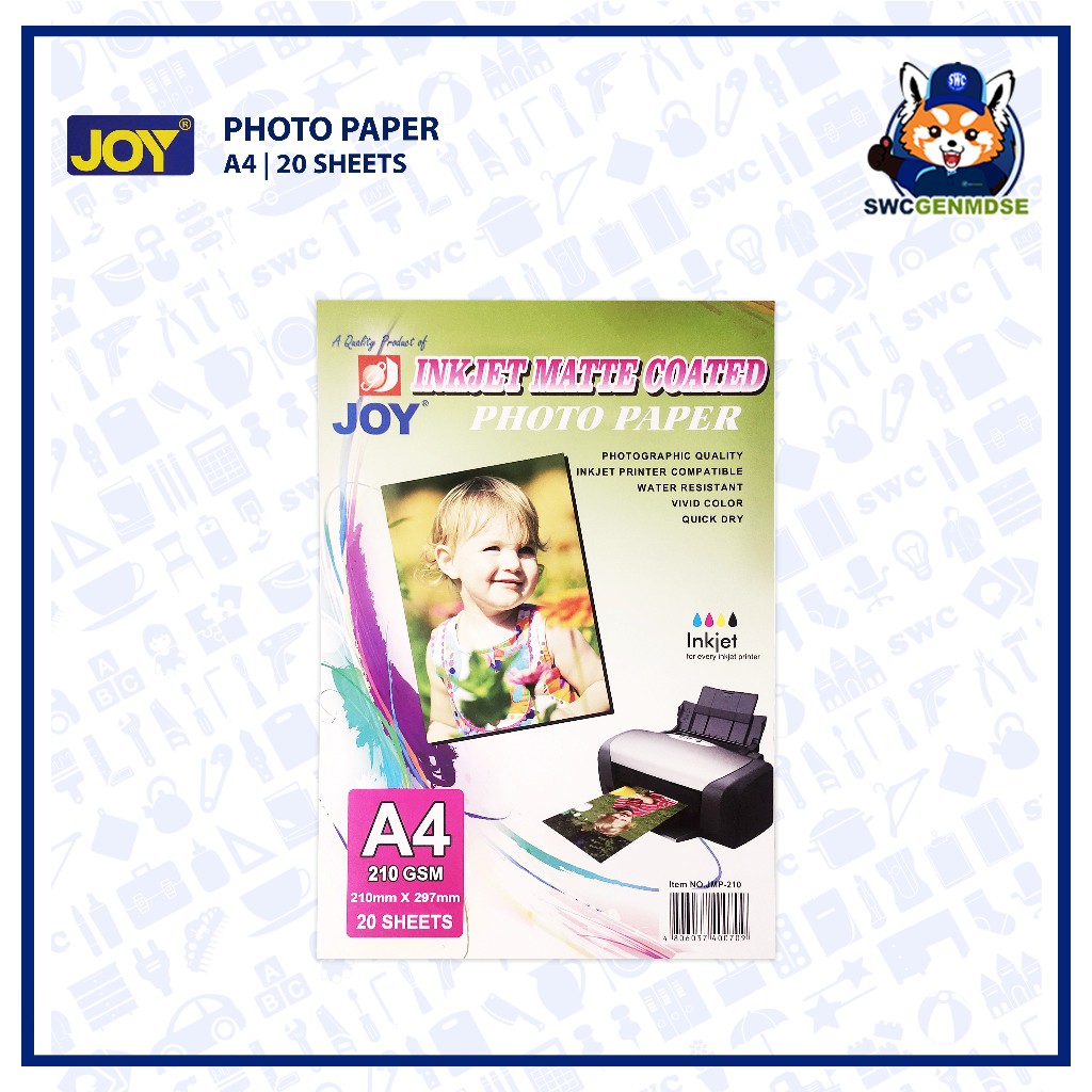 Photo Paper Inkjet Matte Coated 210 Gsm Glossy 180 Gsm A4 20 Sheets Shopee Philippines