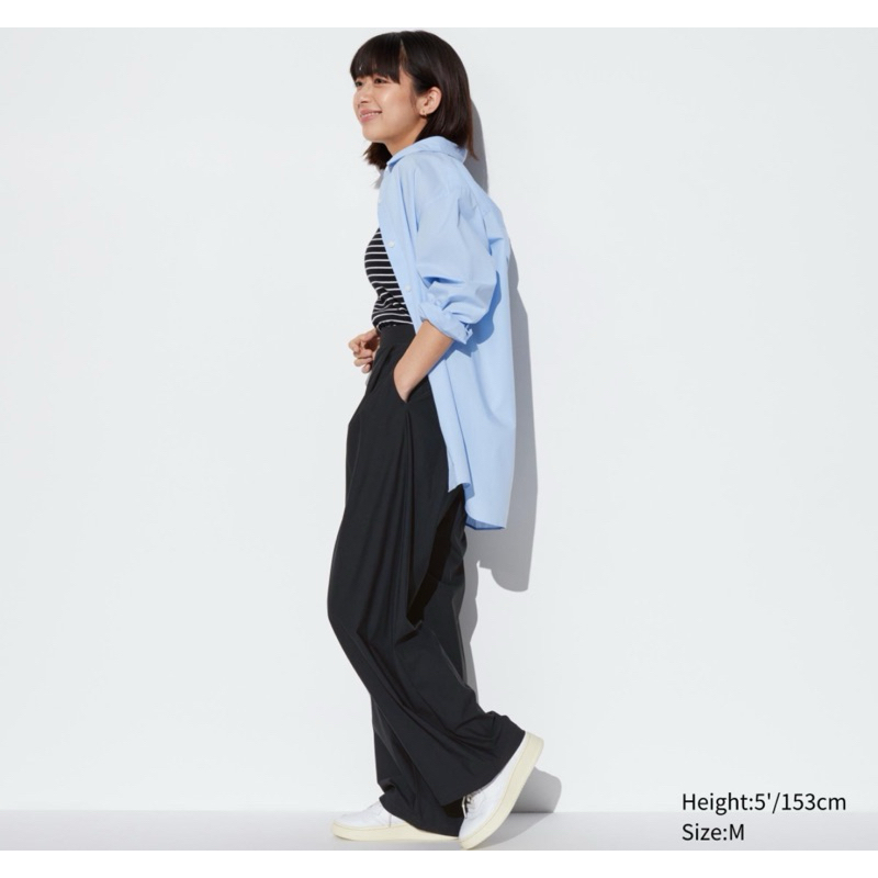 Wide pants women straight utra stretch air rism | Shopee Philippines