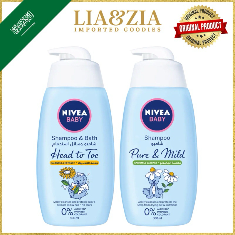 Nivea Baby Shampoo & Bath 500ml Head to toe, Pure & Mild Shopee Philippines
