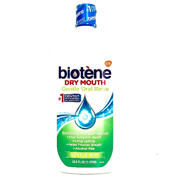 Biotene Dry Mouth Gentle Oral Rinse Gentle Mint 33.8 Oz 1 Liter SALE