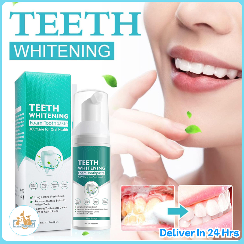 Teeth Whitening Mousse Toothpaste Remove Plaque Oral Cleansing teeth ...