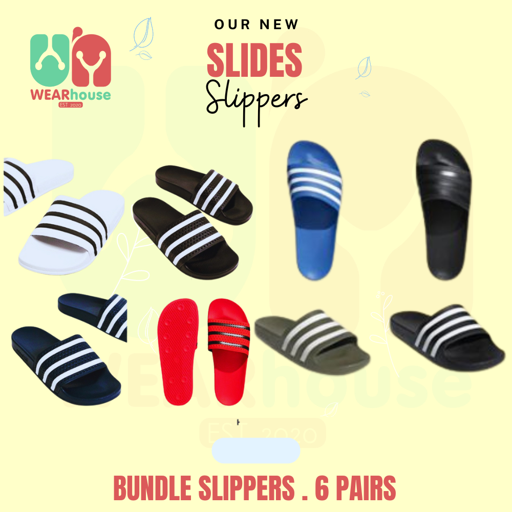 BUNDLE SLIDES SLIPPERS (6 PAIRS) NE DESIGN MEN AND WOMEN FOOTWEAR ...