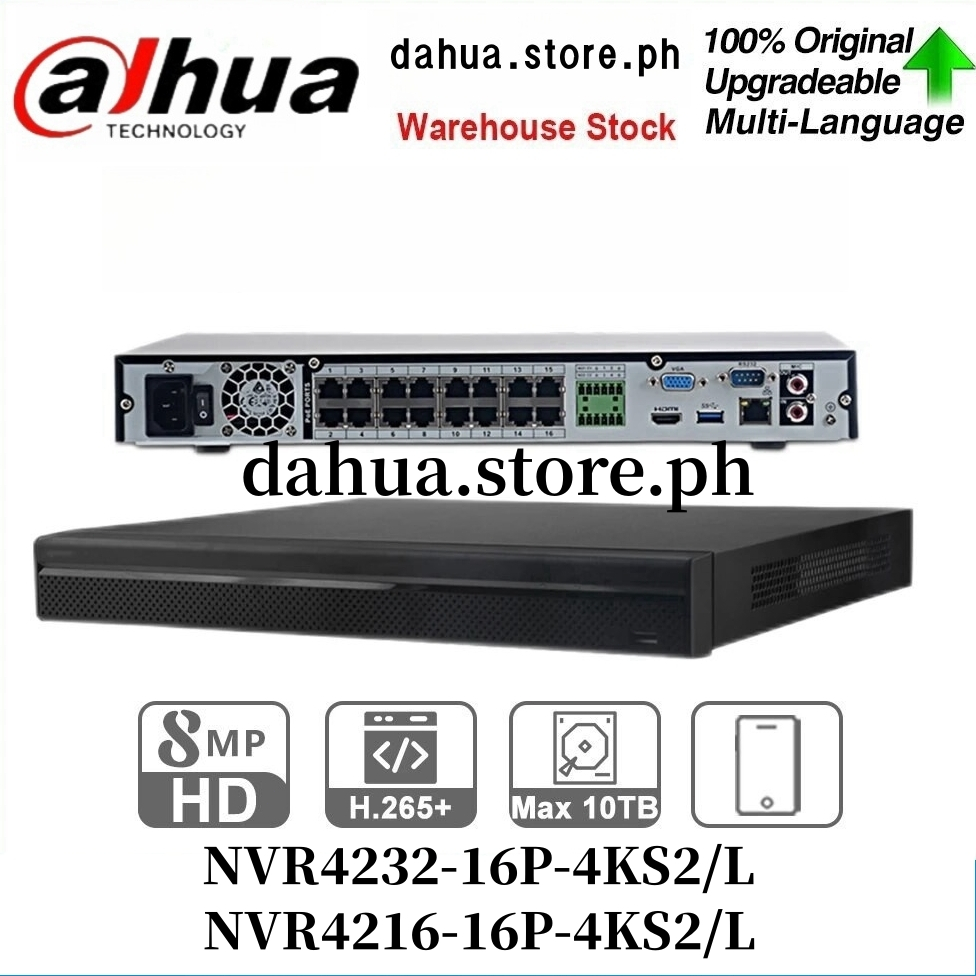 Dahua 16CH 32CH 4K CCTV NVR Face Detection H.265+ Motion Detect Video