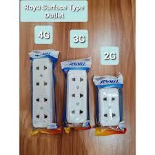 Type Outlet 10A 250V-(2 Gang/3 Gang/4 Gang)-ROTO Surface | Shopee ...