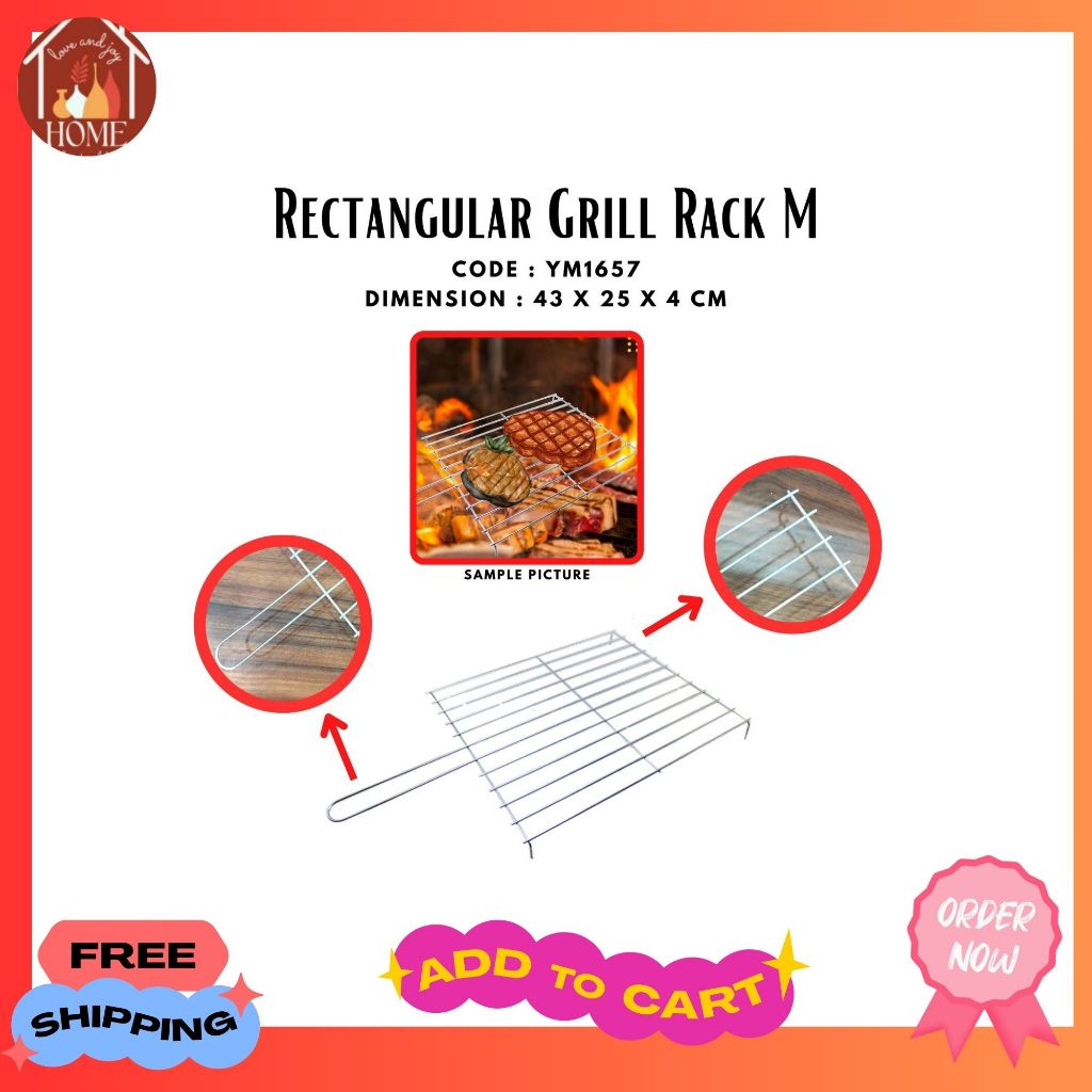 [ON HAND] YM1657 RECTANGULAR GRILL RACK(M)/ RECTANGULAR GRILL/ RACK ...