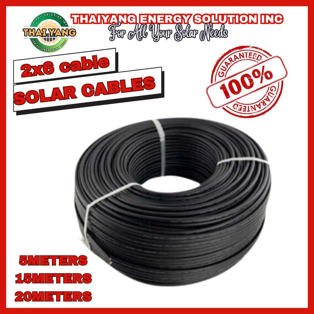 2x6mm² PV Cable Solar Cables Twin-Core DC Power Solar Cable 5 Meters, 10  Meters, 20 Meters