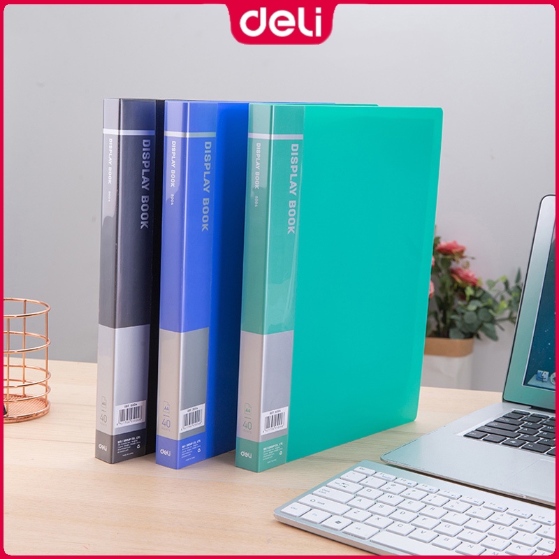 Deli A4 File Folder Display Book Loose-Leaf Data Document Storage E5004 ...