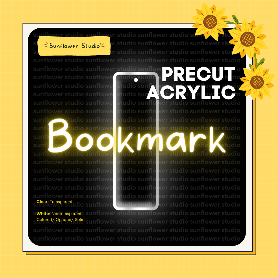 Acrylic Bookmark Blank Precut Acrylic | Sunflower Studio | Shopee ...