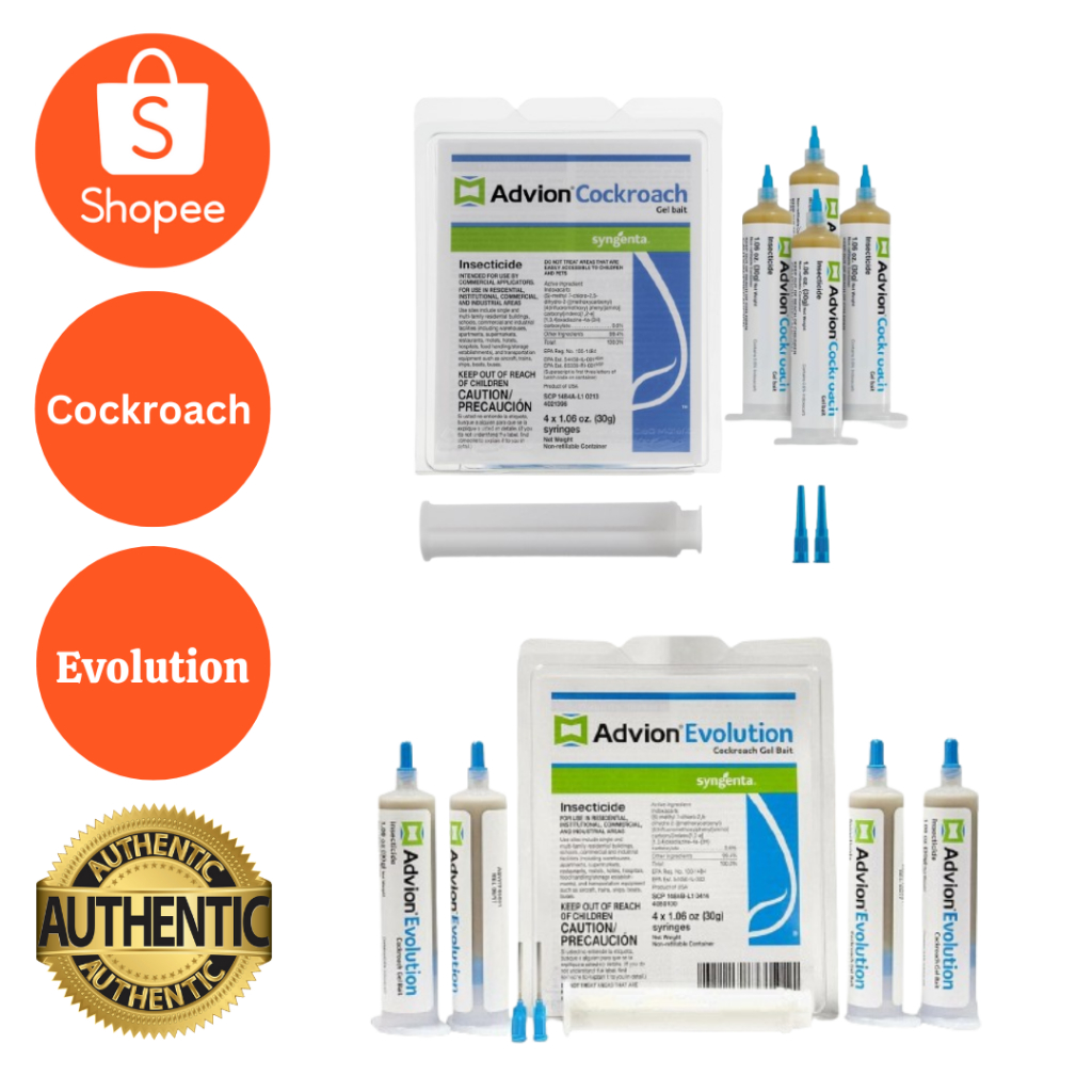 ADVION SYNGENTA COCKROACH AND EVOLUTION GEL BAIT SET 4 TUBES, 2 BLUNT ...