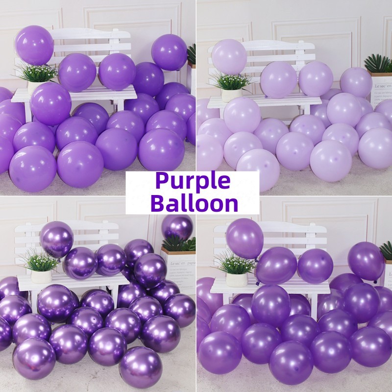 50pcs 12inch Purple Macaron Latex Balloon for Birthday Party Baby ...