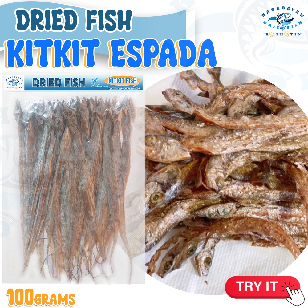 Dried Fish ESPADA KITKIT Dried Thin Espada Buo 100 grams Quality Taste ...