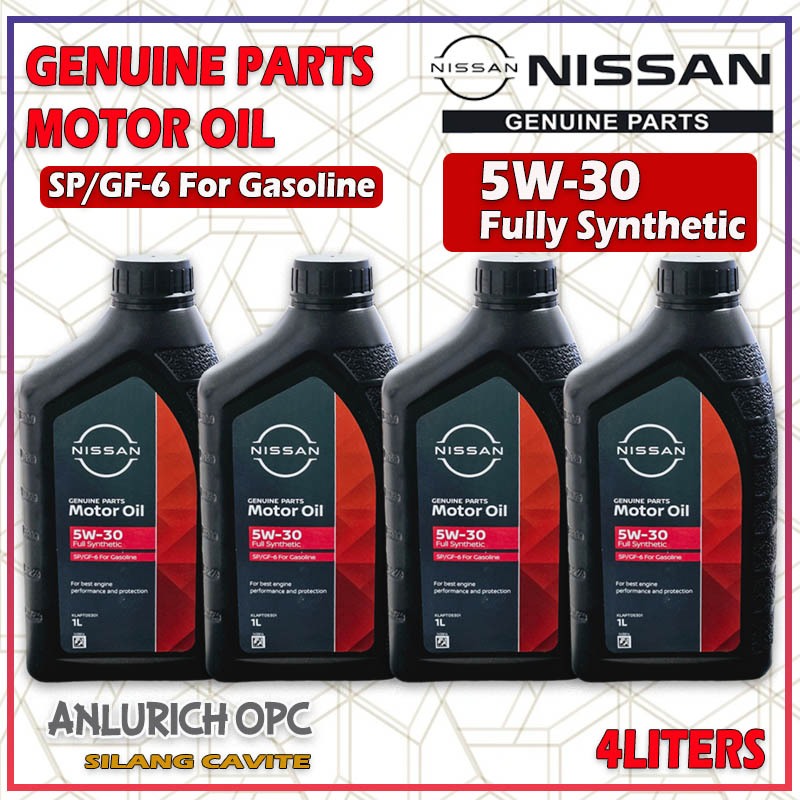 NISSAN GENUINE OIL FULLY SYNTHETIC 5W-30 GASOLINE SP/GF-6 BUNDLE ...