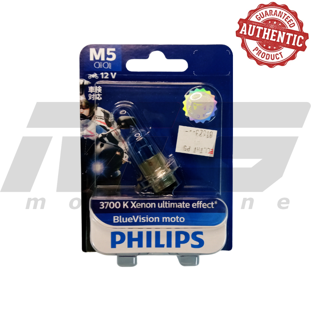 Philips Bluevision Moto Halogen T19 1leg Mc Headlight Bulb 