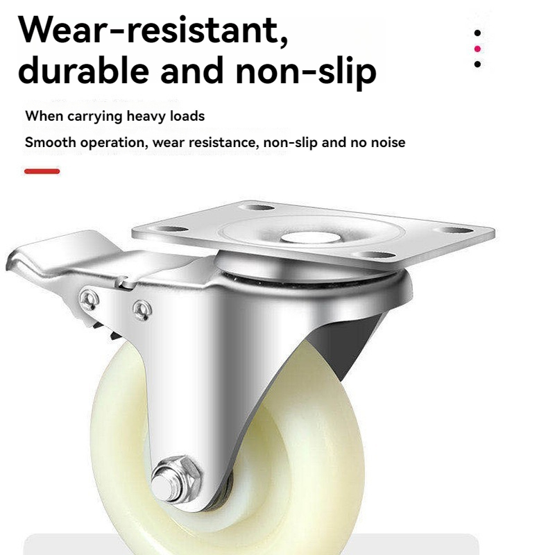 2/3/4/5 inch White nylon push wheel Heavy duty casters Flat casters ...