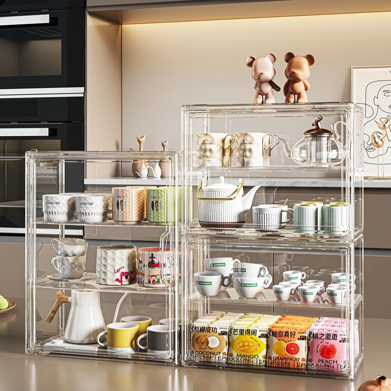 Dust-proof cup storage rack cup holder water cup storage rack tea set ...
