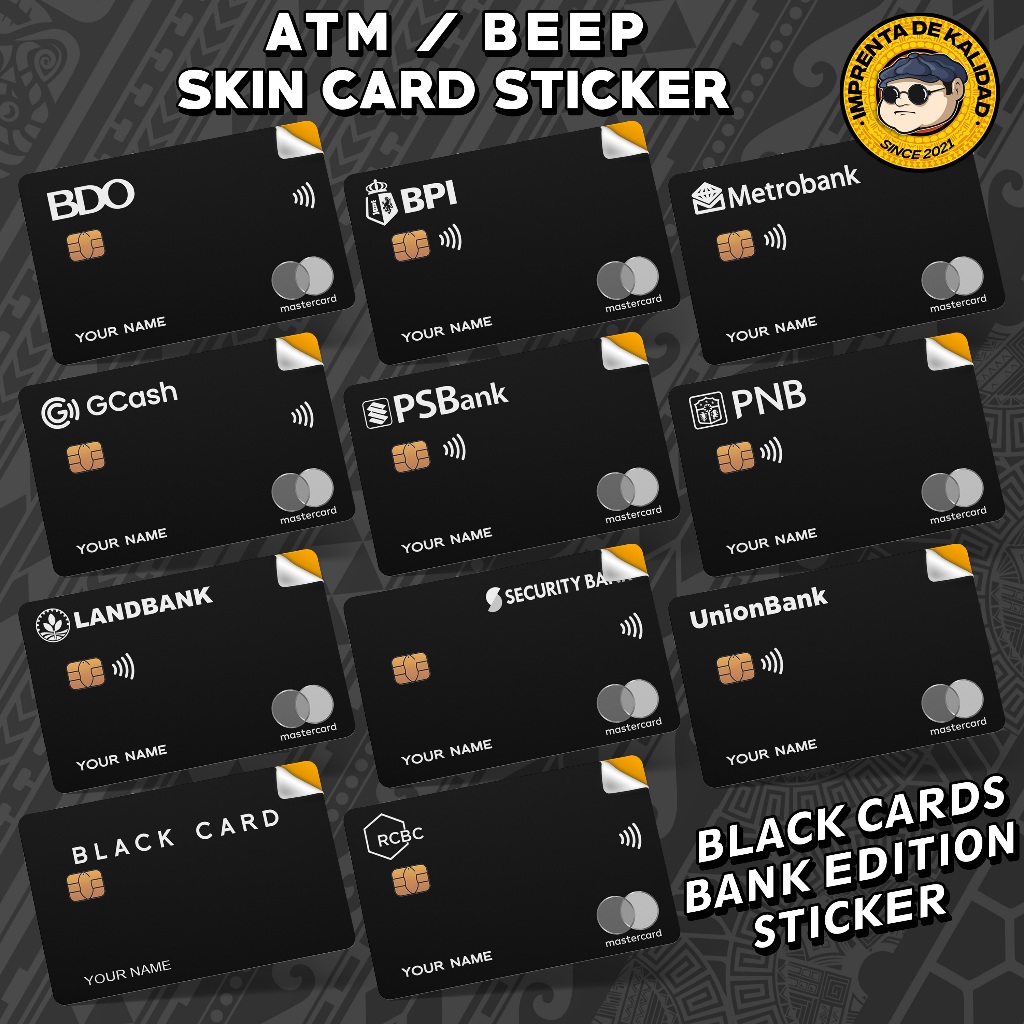 BLACK BANK CARD Sticker Vinyl Debit/ATM/beep card sticker skin | Shopee ...