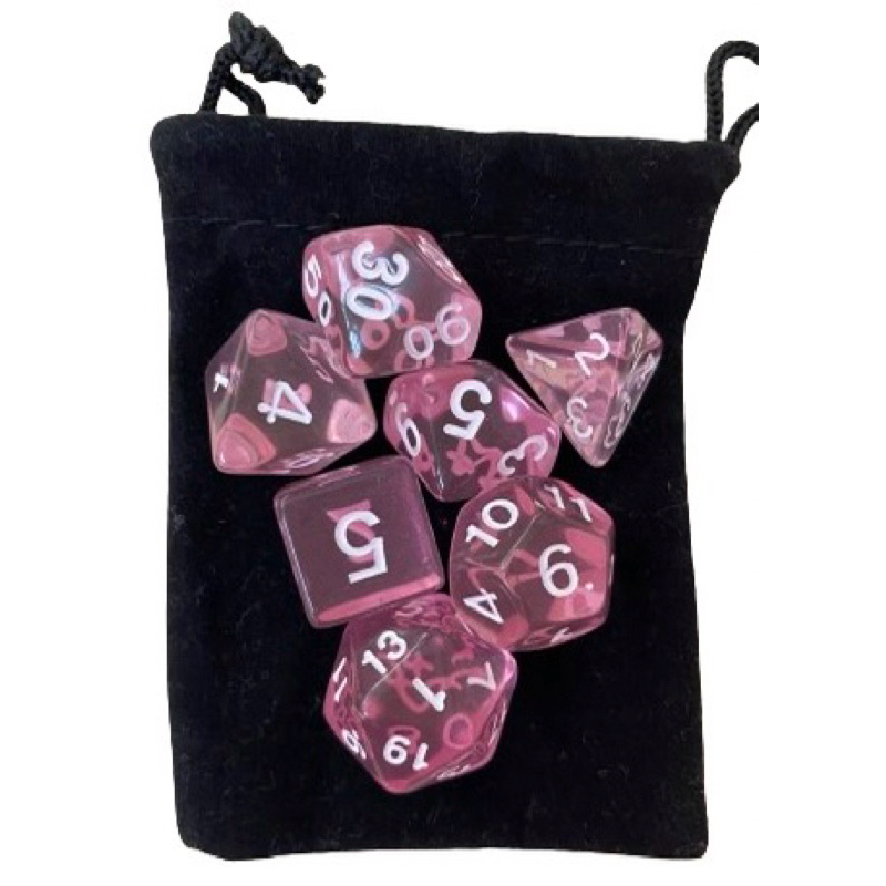 Oakie Doakie Dice RPG Set Translucent Dice - Red | Decked Out Gaming