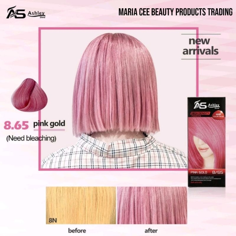 Ashley Shine Bio-Keratin Fashion Hair Color 60ml 2 in 1 (1 color cream ...