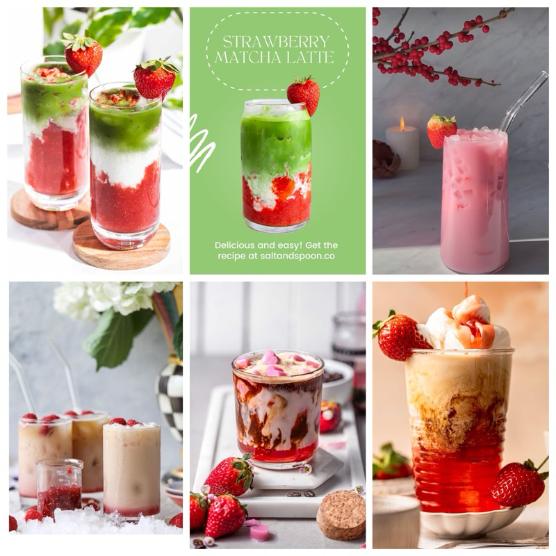 Strawberry Latte / Matcha Theme Wall Decor A4 Size Laminated | Shopee ...