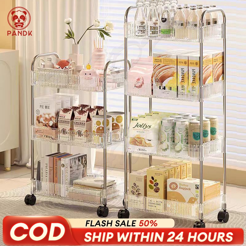 3/4 Layers Trolley Cart Organizer Bathroom Organizer Rack Moving Rack ...