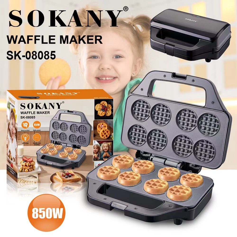 【SK】8/16 hole Mini Waffle Maker Waffle Machine Pancake Sandwich ...