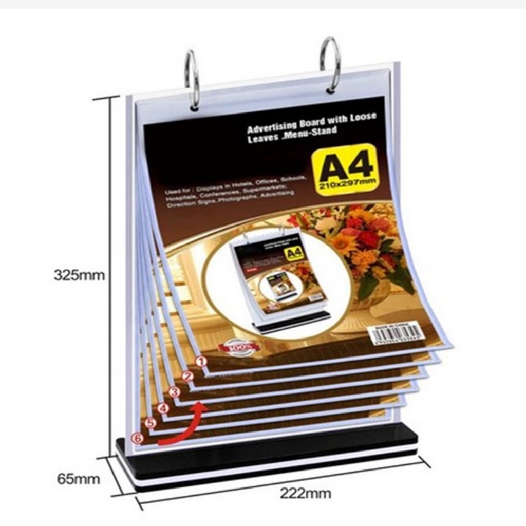 Page Turning Table Menu Stand Type B / Restaurant Cafe Bar Promo ...