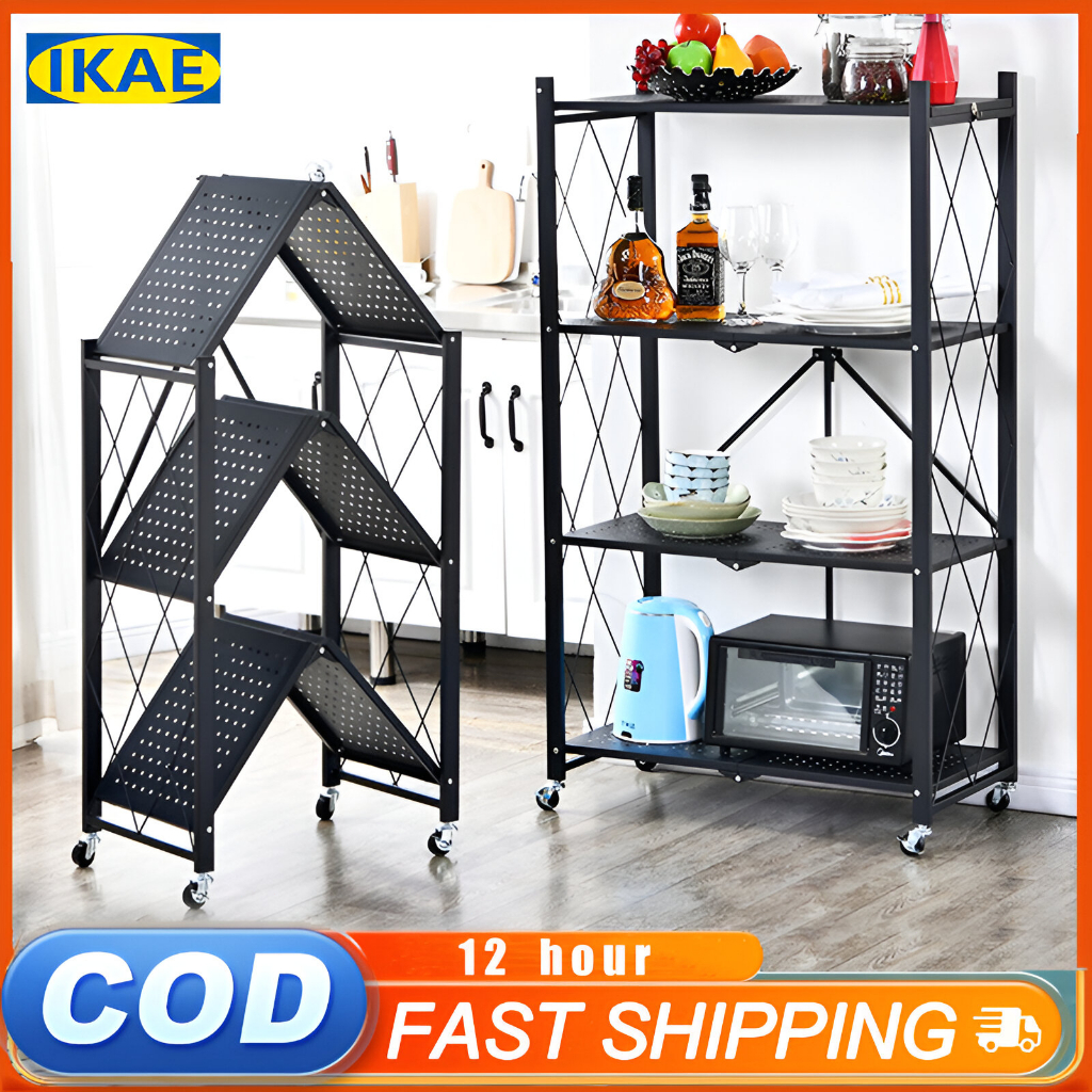 IKAE 3/4/5 Layer Folding Racks Kitchen Folding Organizer Rack Multi ...
