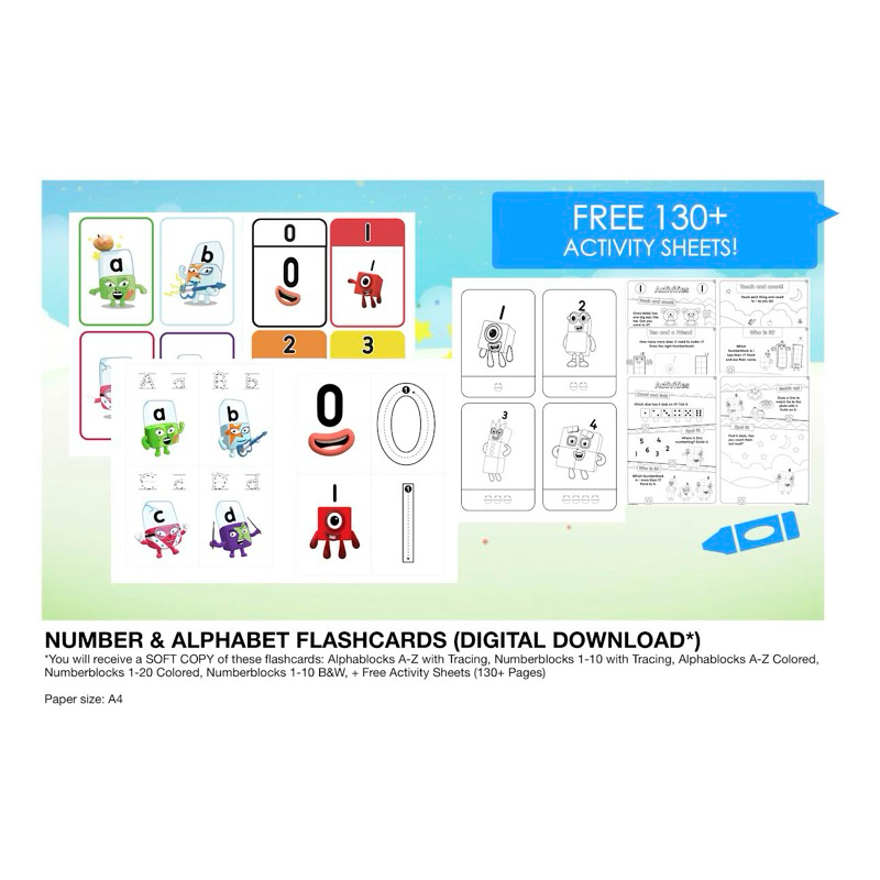 Alphablocks Numberblocks Stickers Flashcards Worksheets (FILES ...