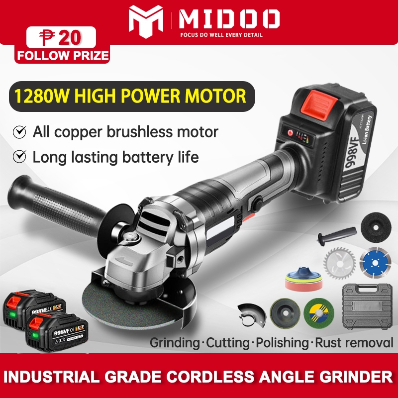 MIDOO 1280W Multifunctional Angle Grinder Polisher Tools Cordless ...