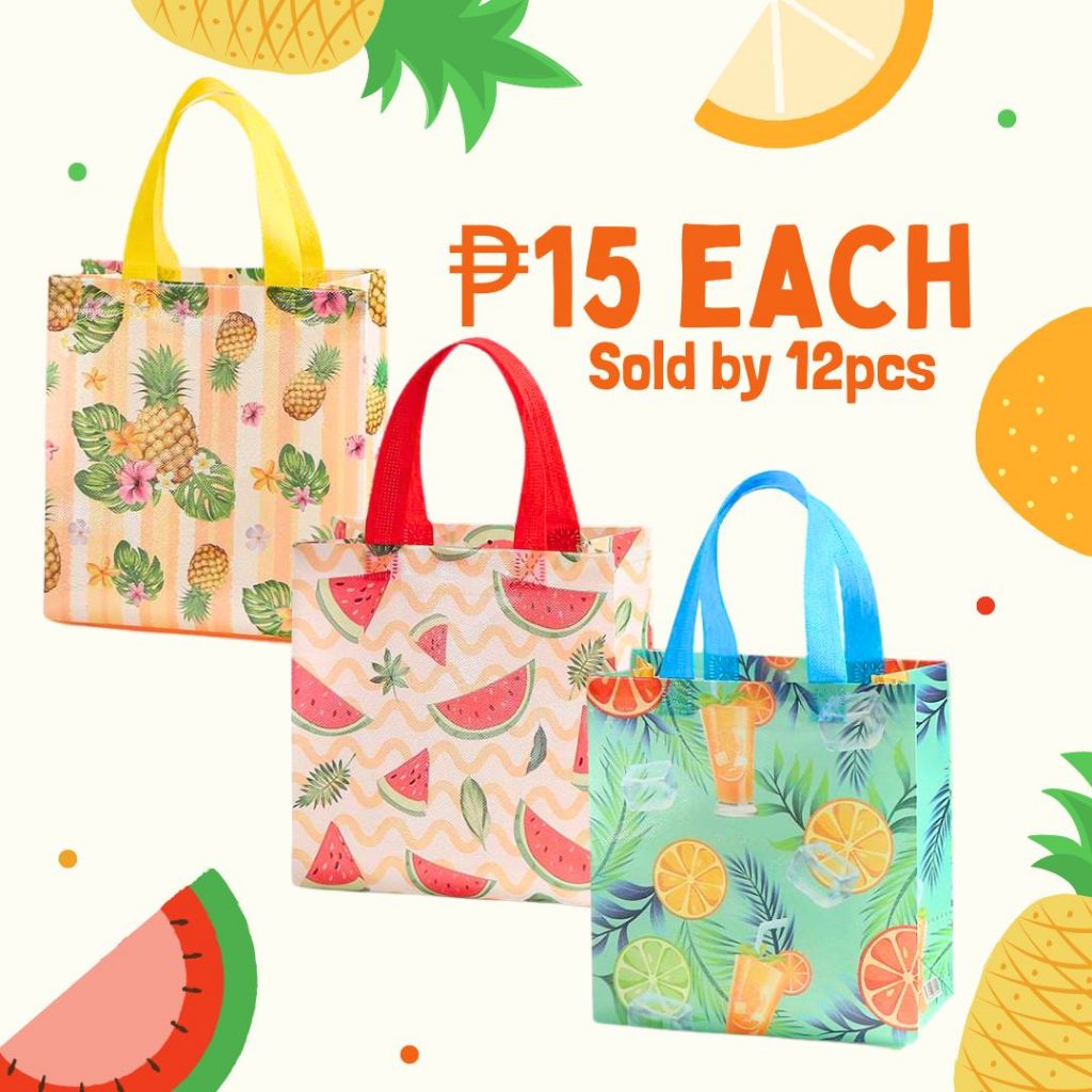 FP1968 (12 pcs) Tutti Frutti Fruits Loot Bag Nonwoven Gift Bag Eco