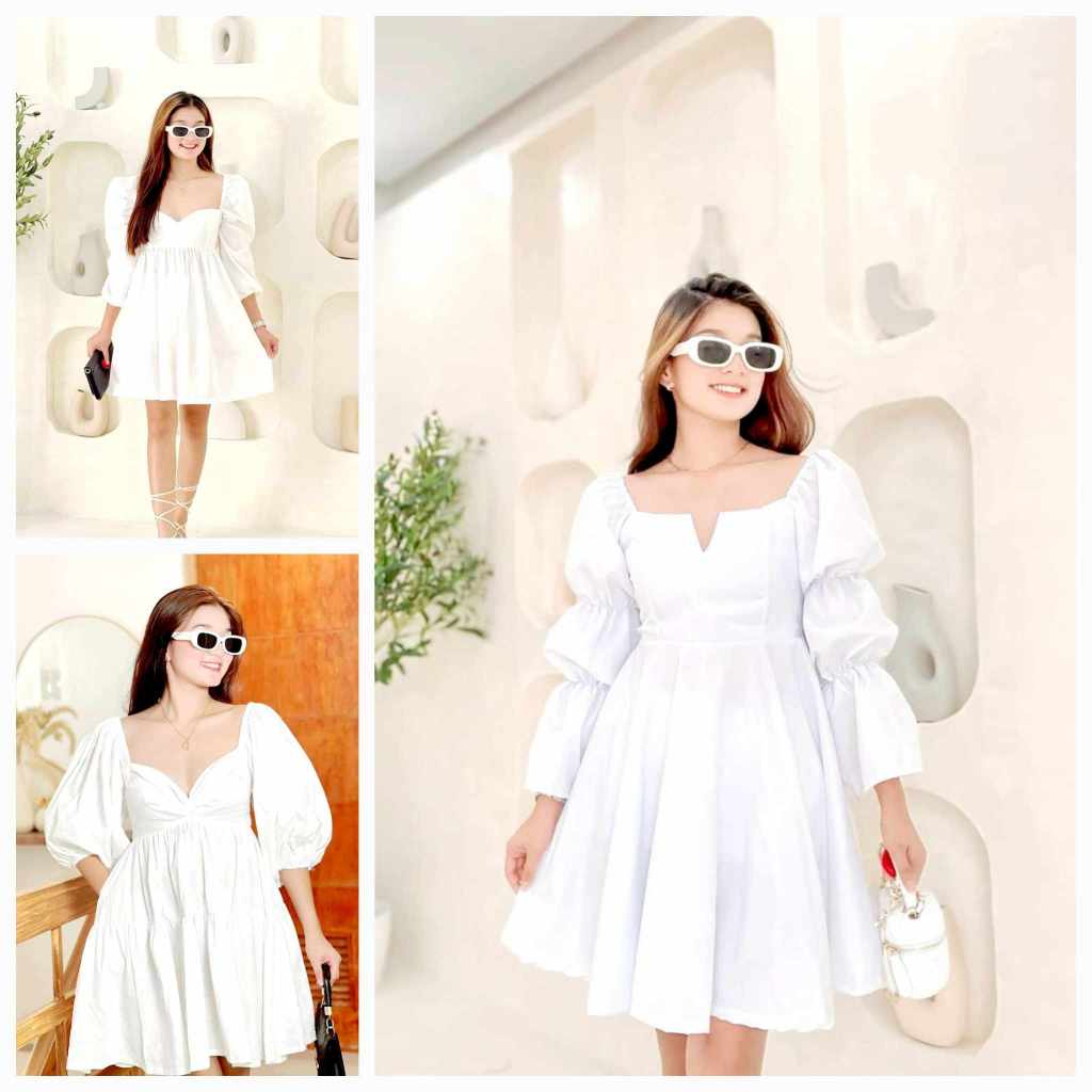 melanie Graduation White Casual Formal Wedding Dress for Women xs to medium one size only b Shopee Philippines