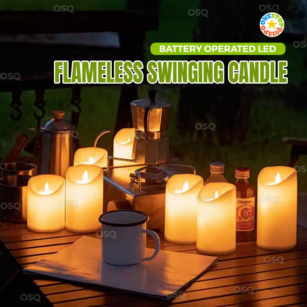 OSQ Battery Operated Swinging Flicker LED Flameless Candle Light For ...