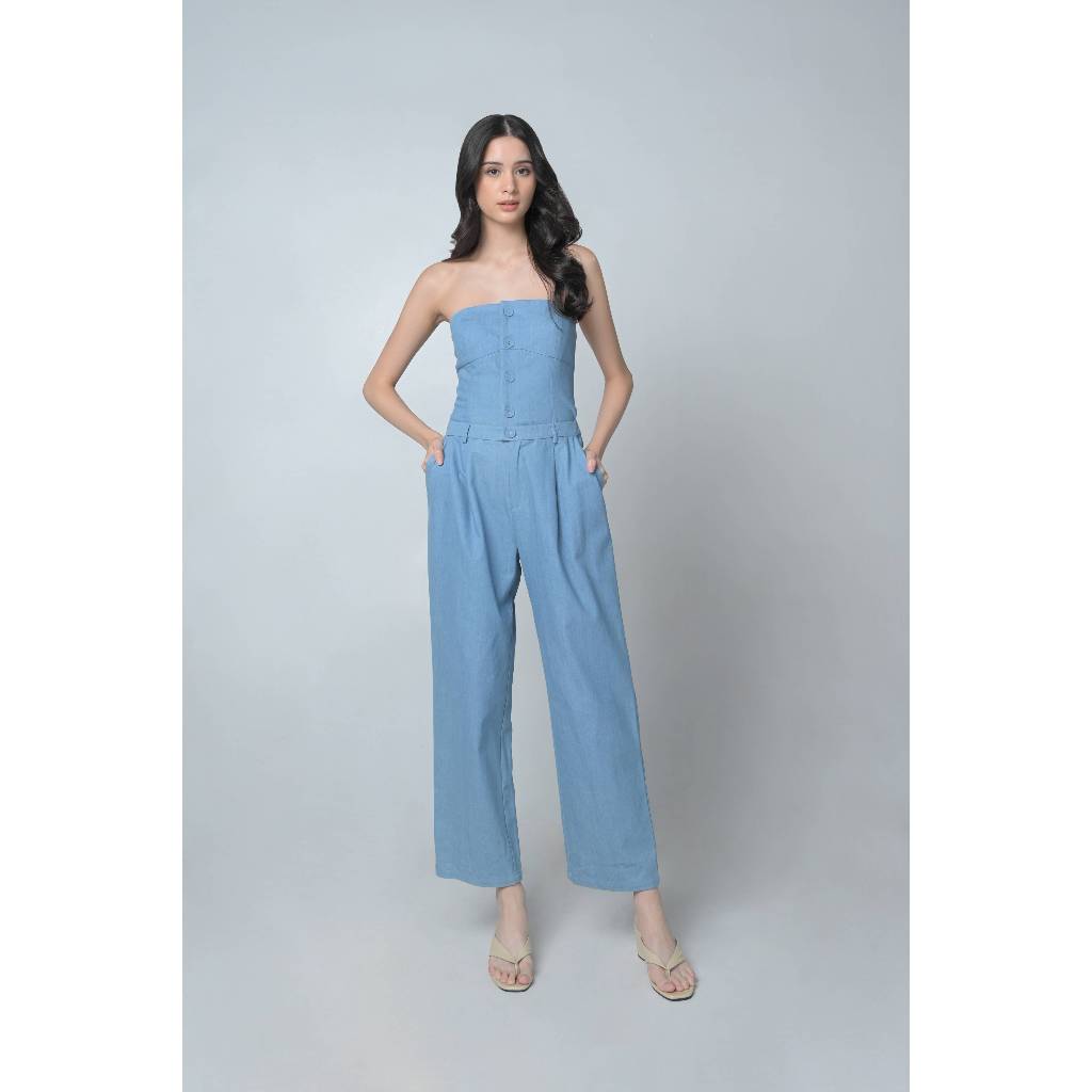 Bae 2 In 1 Pantsuit (Chambray) | Shopee Philippines