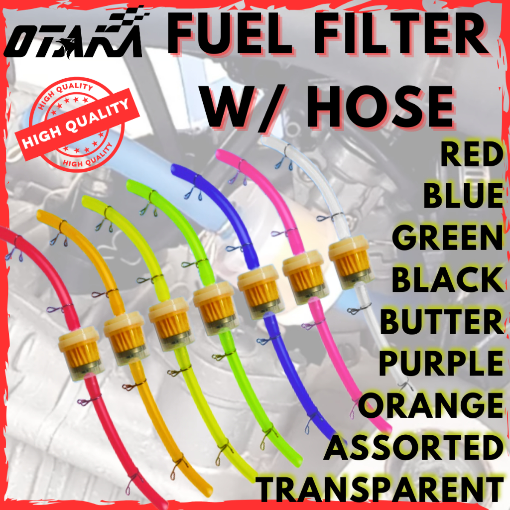 FUEL FILTER WITH HOSE RED/BLUE/GREEN/BLACK/BUTTER/PURPLE/ORANGE ...