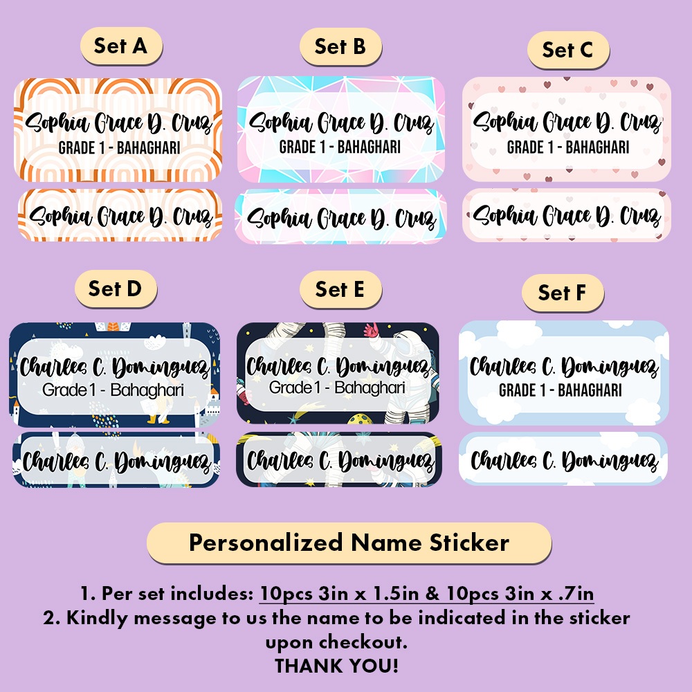 Personalized Name/Subject Sticker Label | Shopee Philippines