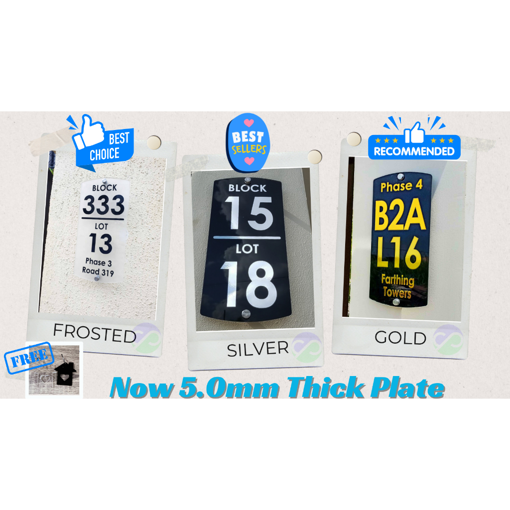 Personalized House Address Plate Blk Lot Signage Home Number Plate 5 ...
