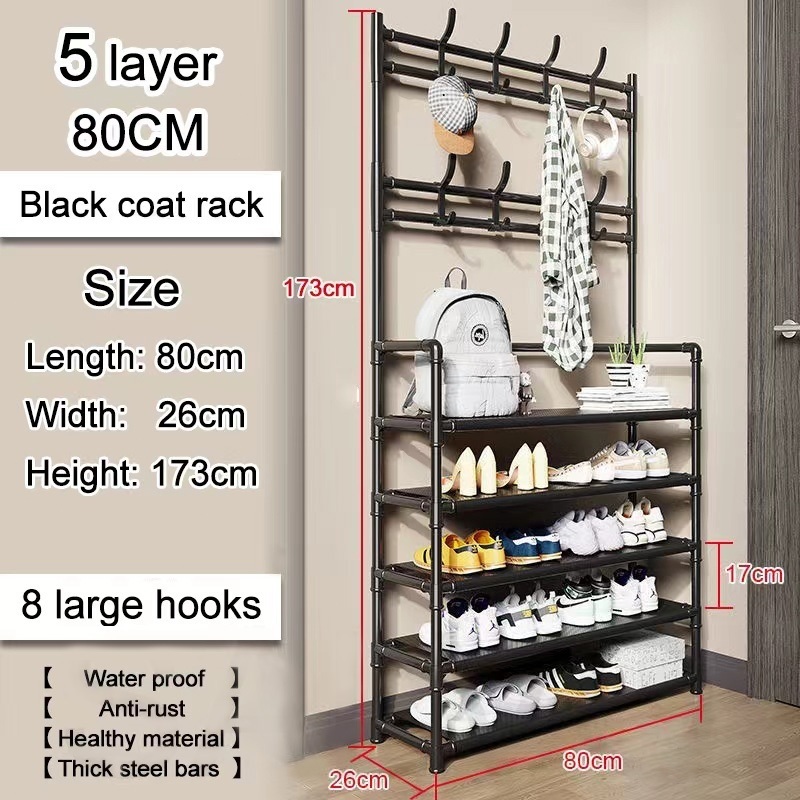 Multifunctional Shoe Rack Organizer Floor Coat Rack Simple Shoe