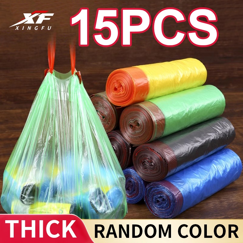 15Pcs/roll disposable rope garbage bag household thickening kitchen ...