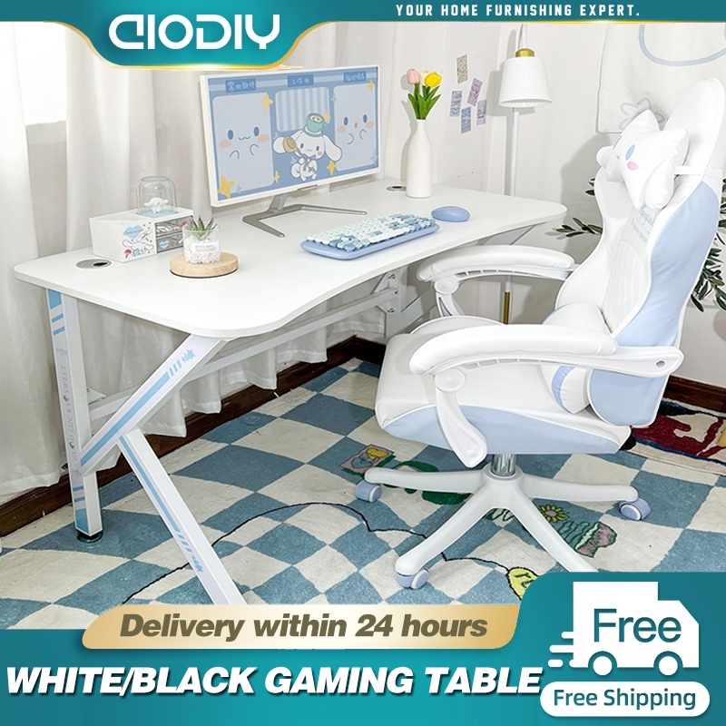 140Cm White Gaming Desk Table 160cm Computer Table Desktop Table for ...