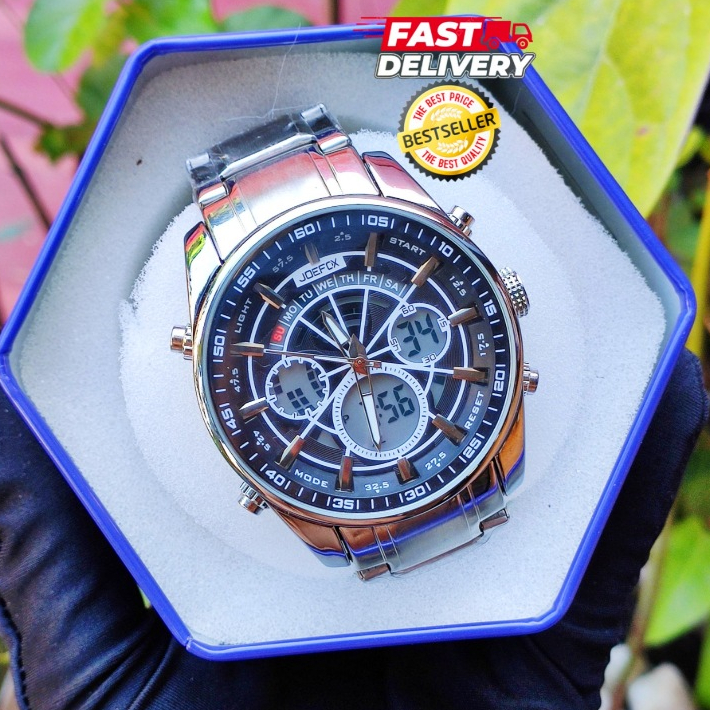 Classic Dual Time Fashionable JOEFOX Full Metal Actual-Pic Non-Tarnish ...