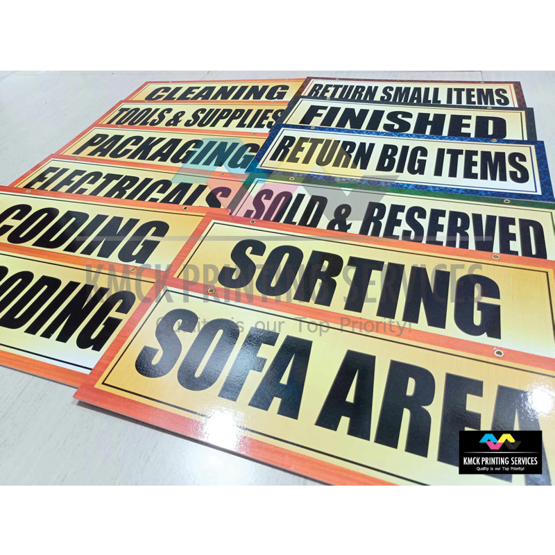 CUSTOMIZED SIGNAGES FOR WAREHOUSE SCHOOL OFFICE AUCTION ETC | Shopee ...
