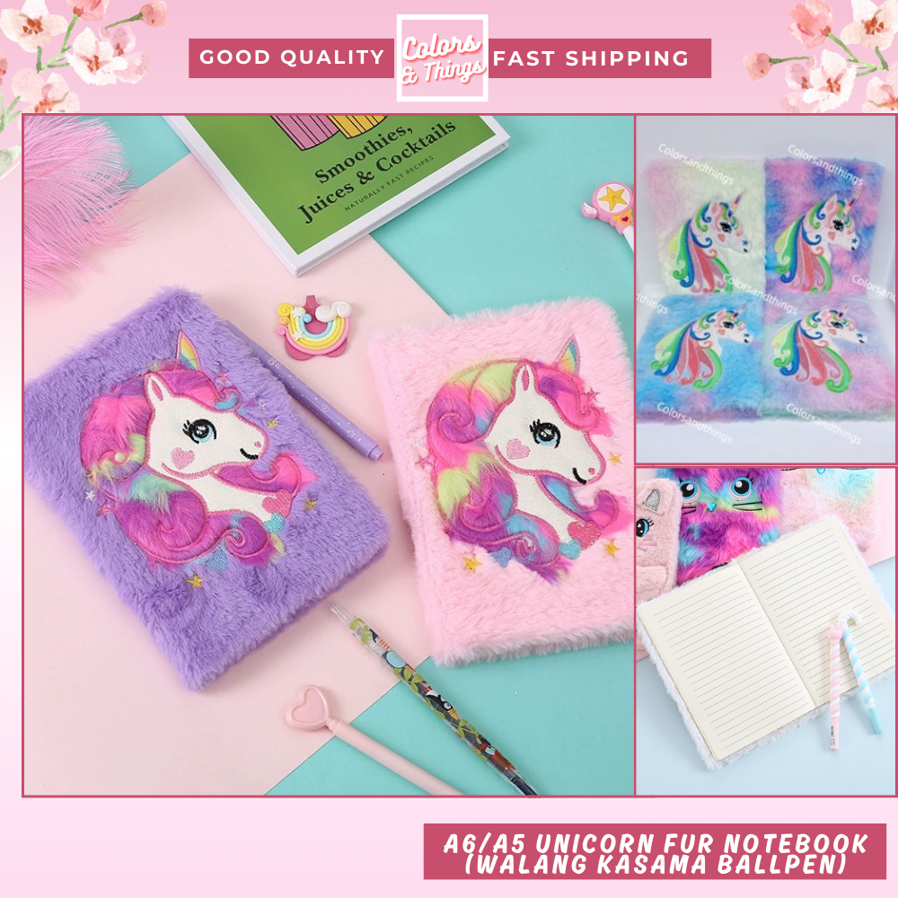 Colorsandthings A6/A5 Unicorn & Mermaid Fur Notebook (WALANG KASAMA ...