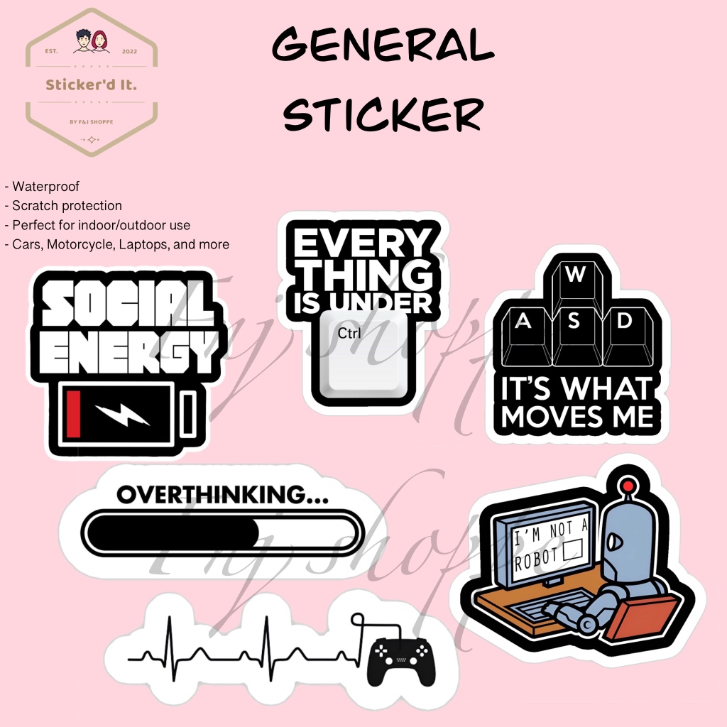 General Stickers For Laptops, Water Bottles, Cars and More! (High ...