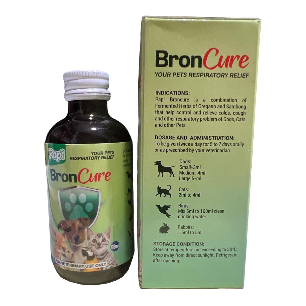Free 3cc Syringe 60ml Papi Broncure Dogs Cats Respiratory Infection ...