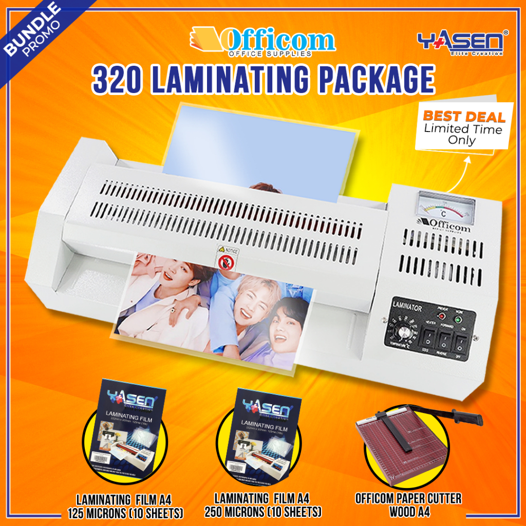 Officom A3 A4 Size Laminator 320 Hot Cold Reverse 220v Laminating