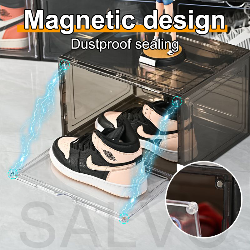 Shoe Box Shoe Storage Box Storage Organizer Stackable Magnetic Shoe ...