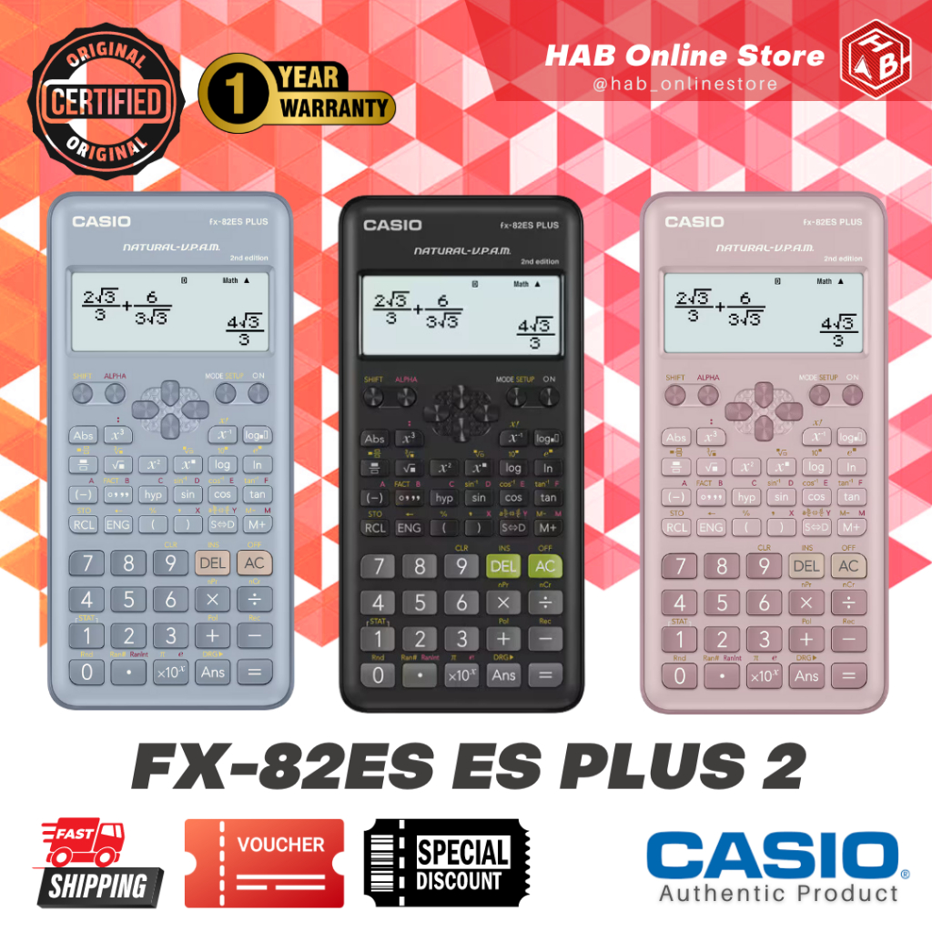 Original Casio FX-82ES Plus 2nd Edition Scientific Calculator FX82 82ES ...
