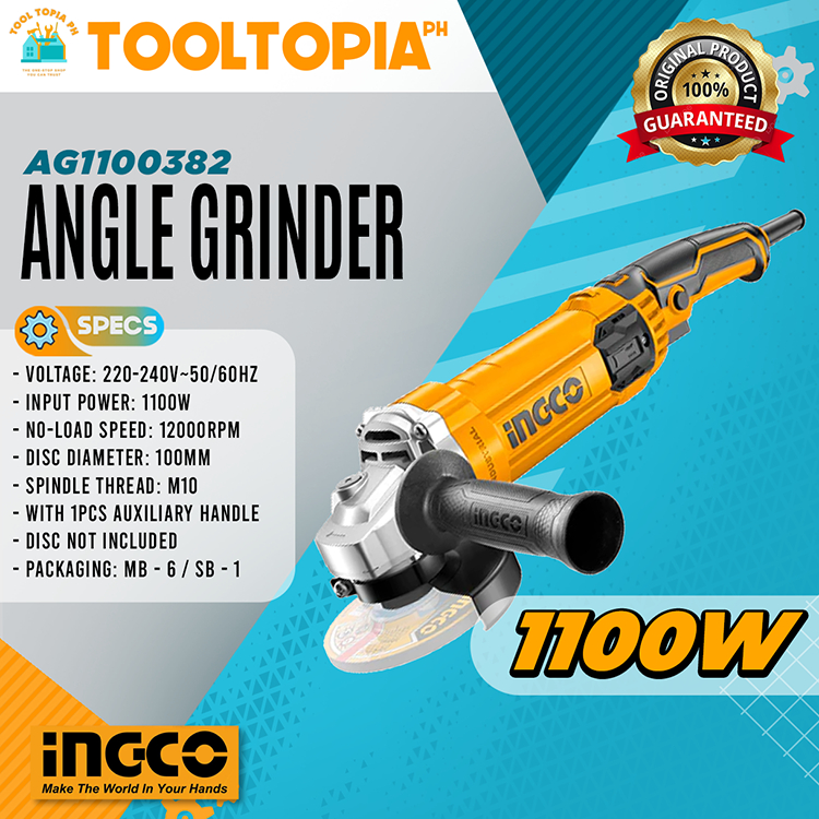 Ingco Angle Grinder 1100W AG1100382 IPT Heavy Duty and High Quality ...